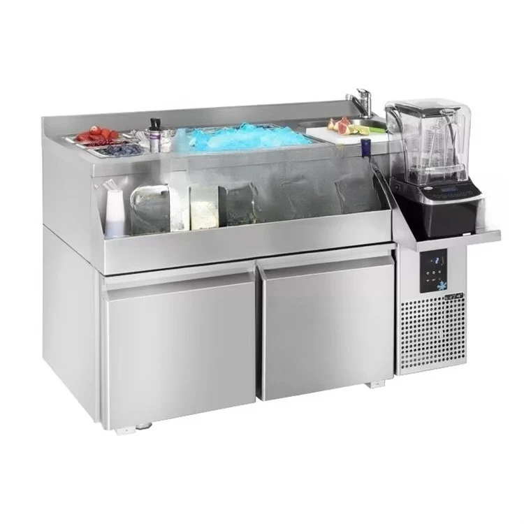 Kitchen Cocktail Station Bar Fridge/ Commercial Stainless Steel bar Counter Fridge for Sale