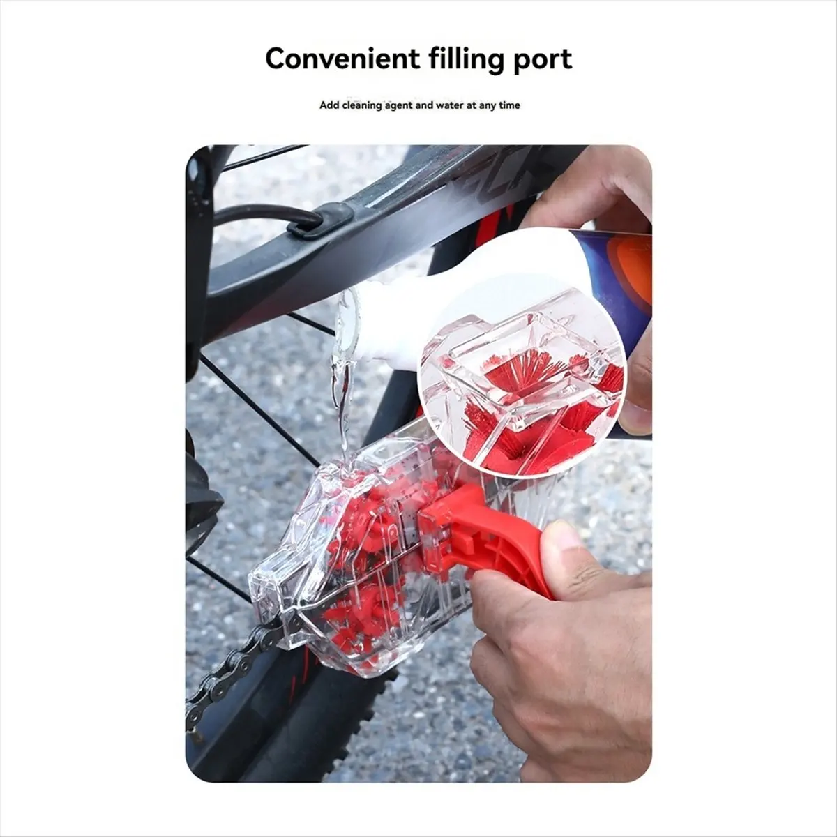 ABME New Bike Chain Cleaner Bicycle Chain Washer Scrubber Portable Cycling Chain Cleaning Tool Wash Tool for Bike Cycling