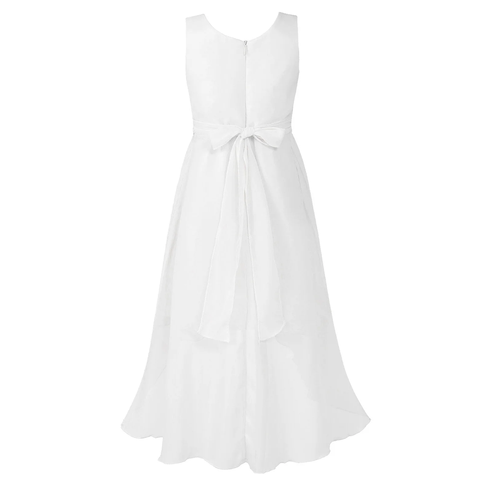 Kids Princess Dress Lace Rhinestone Chiffon Flower Girls Dresses Wedding Party Gown Elegant Girl Pageant Dress Children Clothing