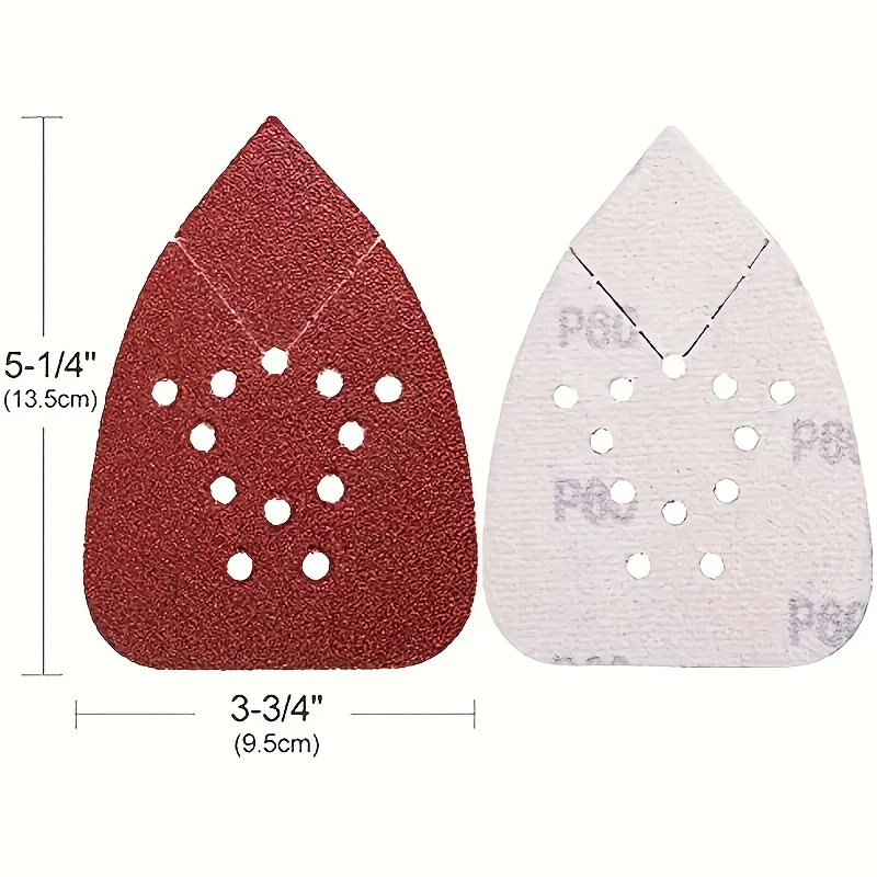 50pcs Sanding Pads for Mouse Sanders 12 Holes Hook Loop Triangle Palm Sander Sanding Sheets Decker Mouse Sanders