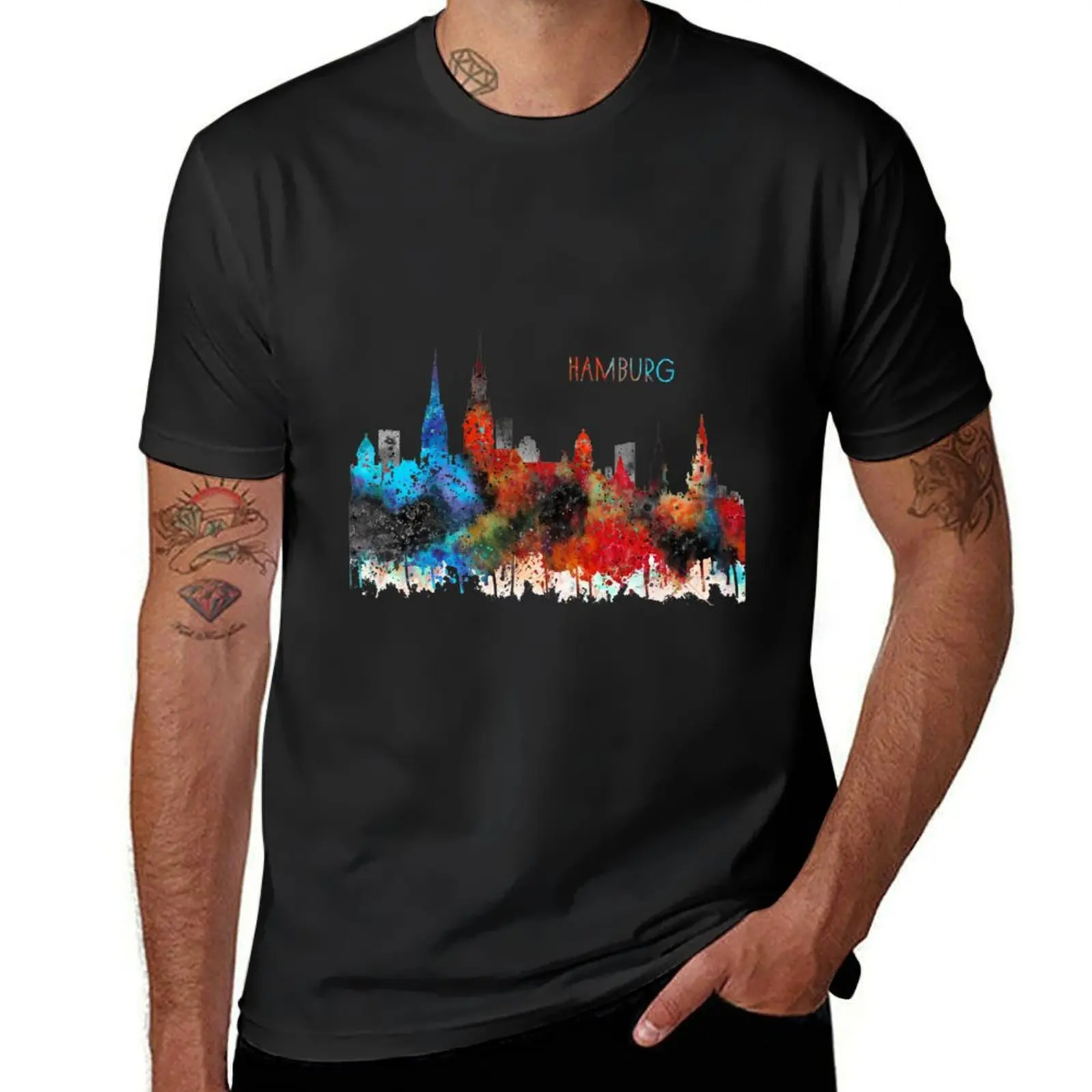 Hamburg, Hamburg skyline T-Shirt new edition summer tops men clothing