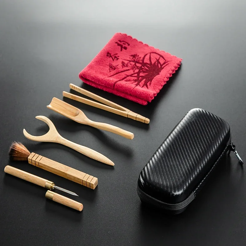 Five-piece Solid Wood Bamboo Tea Set Making Clip Spoon Knife Chinese Style Home Kung Fu Accessories