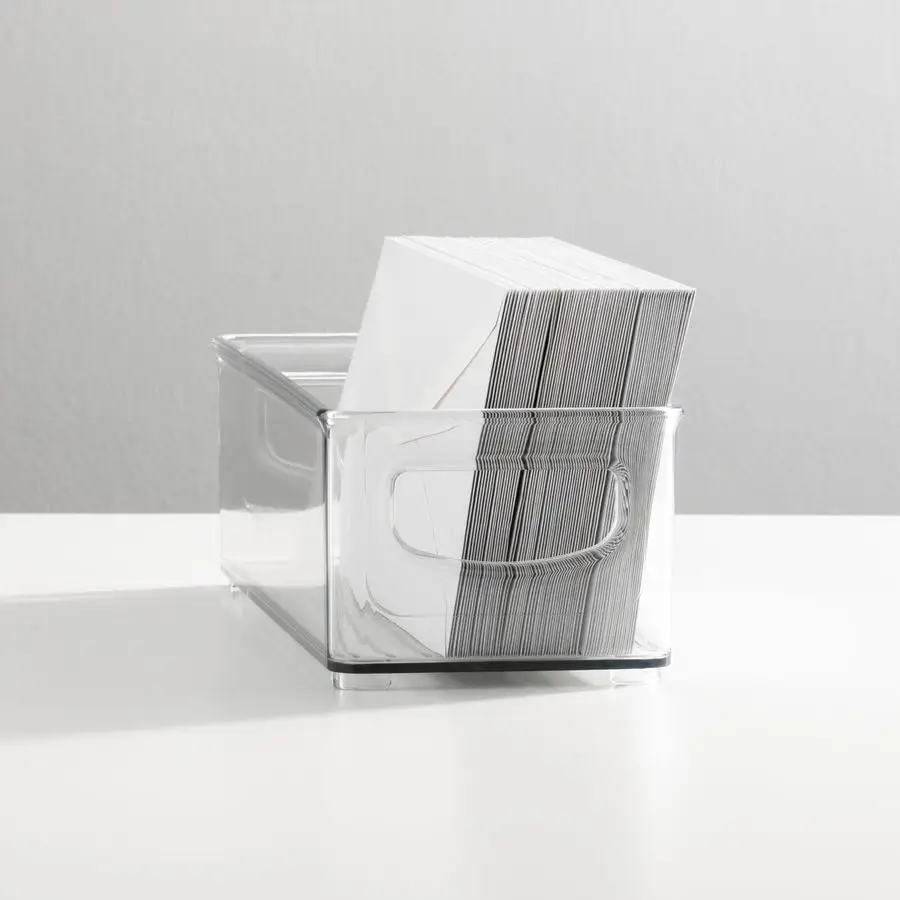 

Небольшие пластиковые контейнеры для хранения офиса с ручками для организации шкафа для хранения документов, полки для шкафа или ящиков стола, Orga