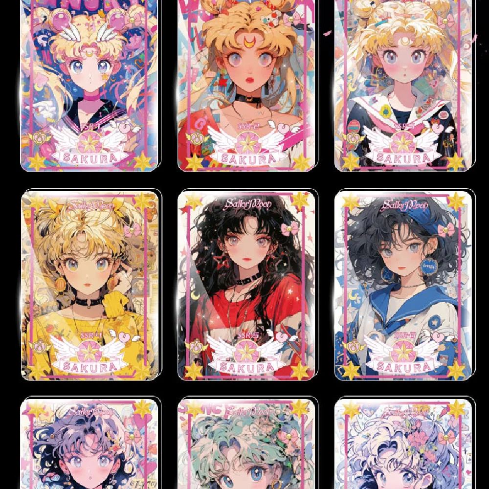 New Sailor Moon Cards Noto Mamiko Kanna SAILOR MOON Laser Flash Card Boy Play Toys Christmas Birthday Gifts