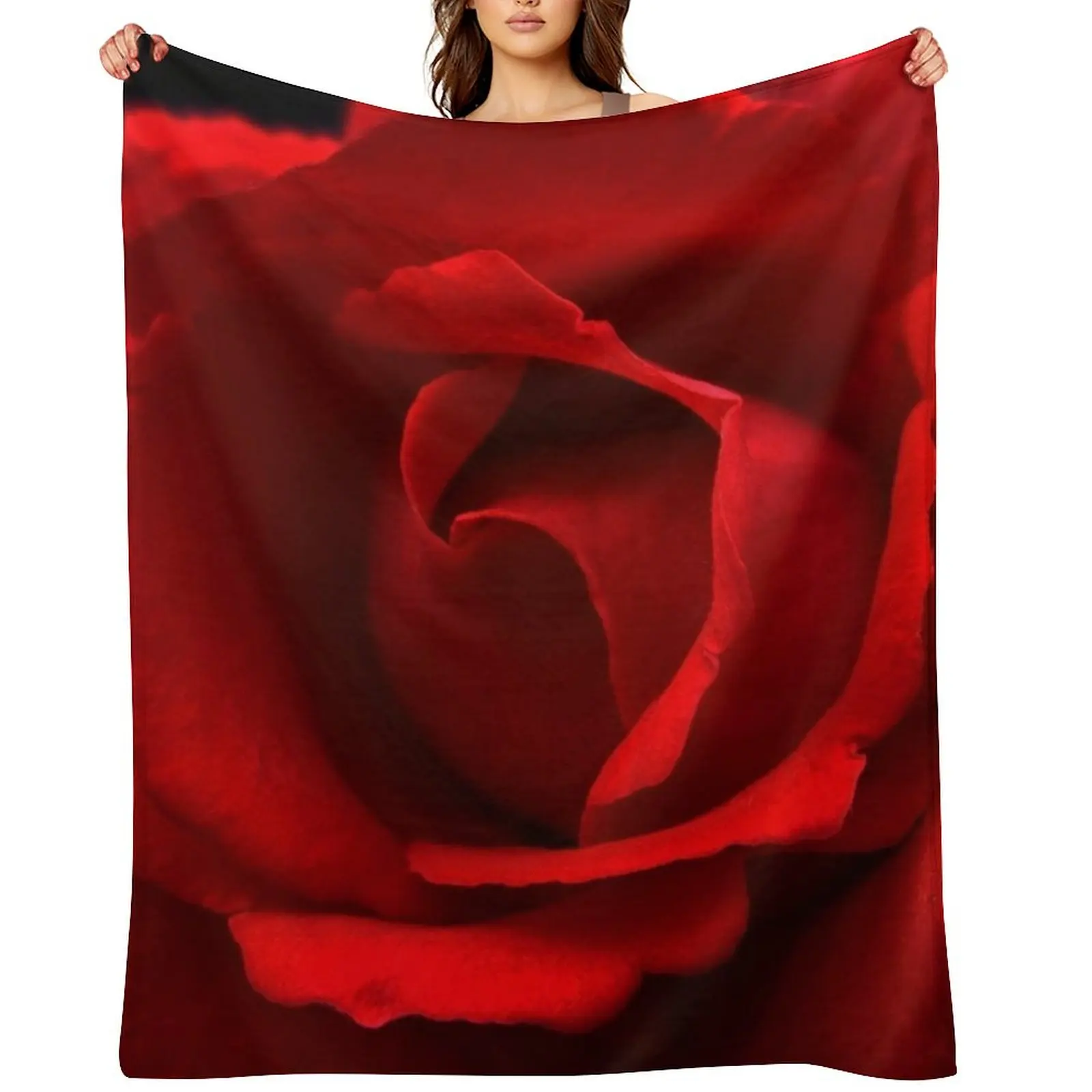 

Red Rose Throw Blanket Blankets For Baby Shaggy Soft Big Loose Blankets