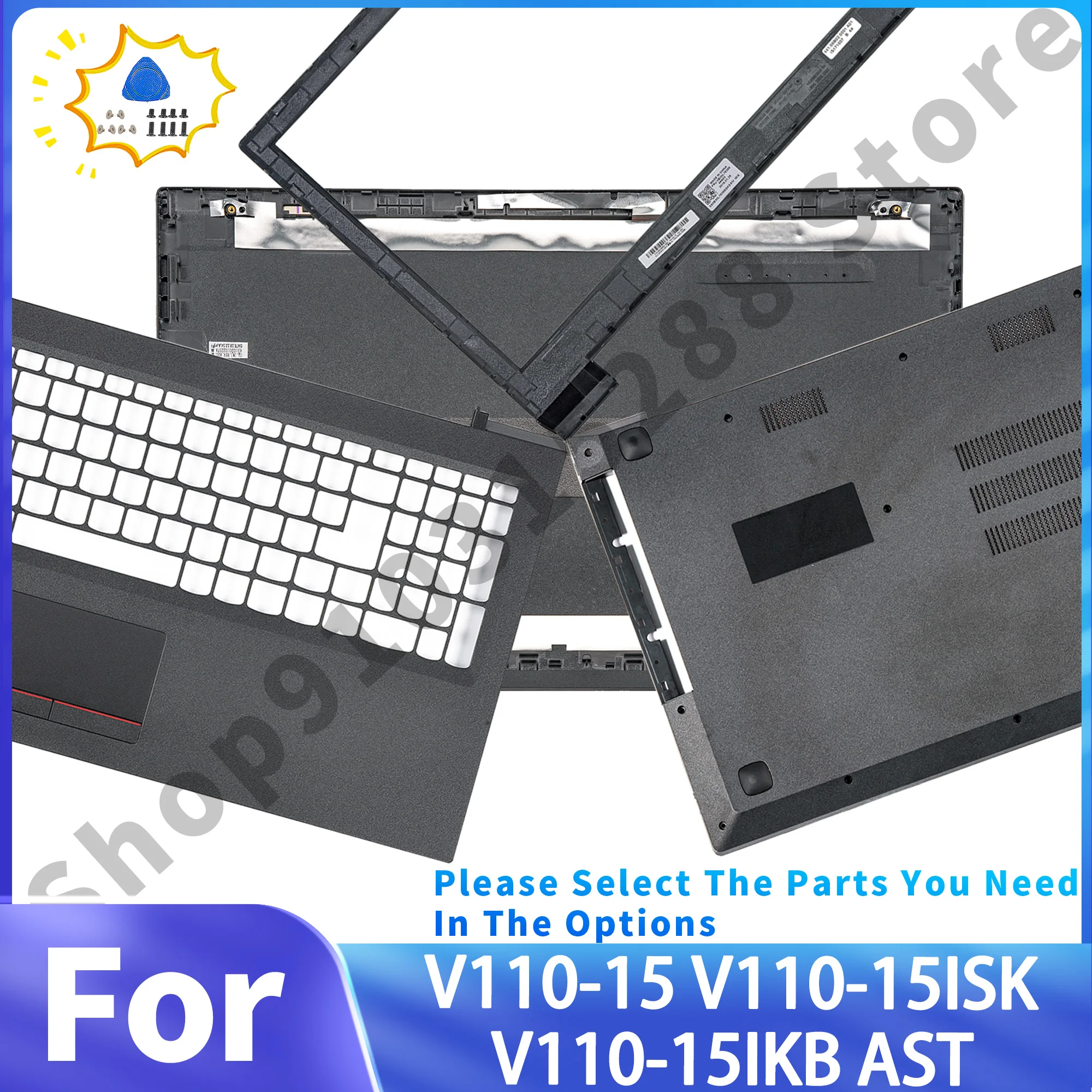 

New Housing Case For V110-15 V110-15IKB V110-15ISK ASK LCD Back Cover Front Bezel Palmrest Bottom Parts Replacement