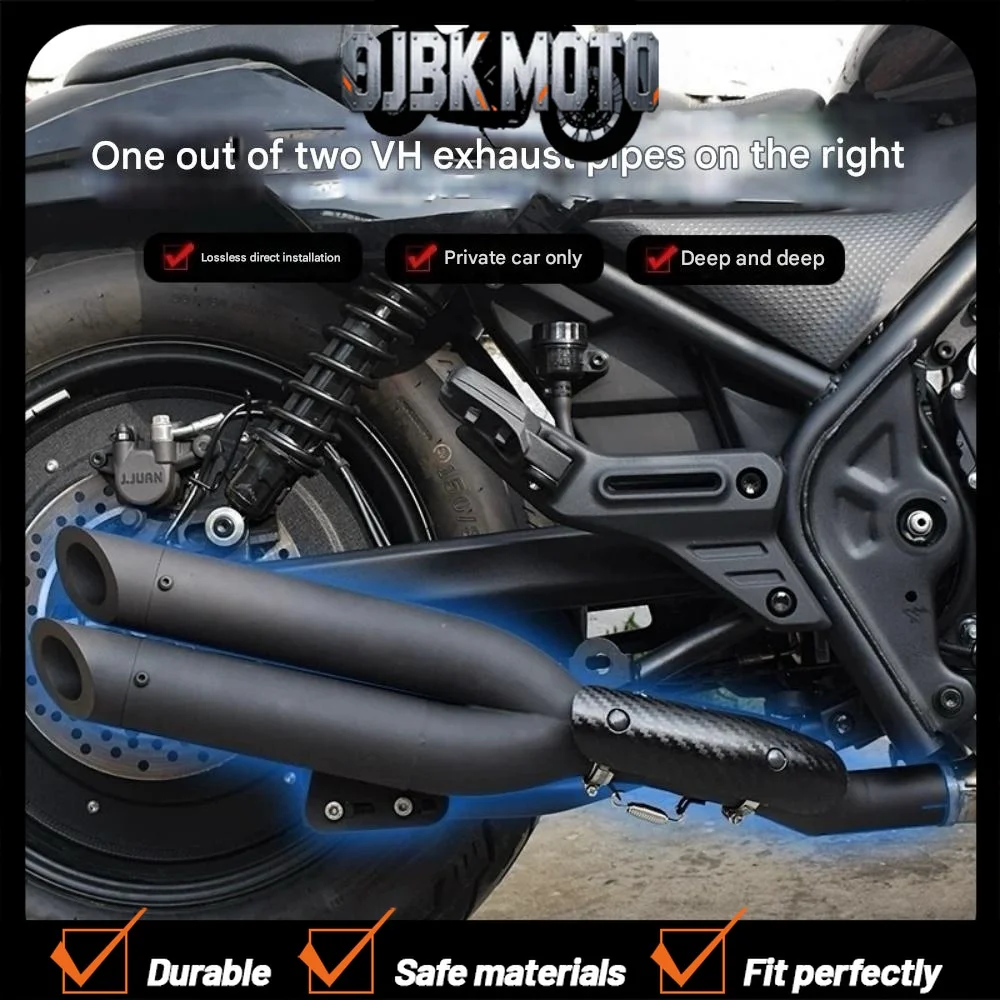 

【Perfect fit】VOGE CU525 One-Outlet Two-VH Exhaust Pipe Mid-Section/Tail-End Section Dedicated Parts
