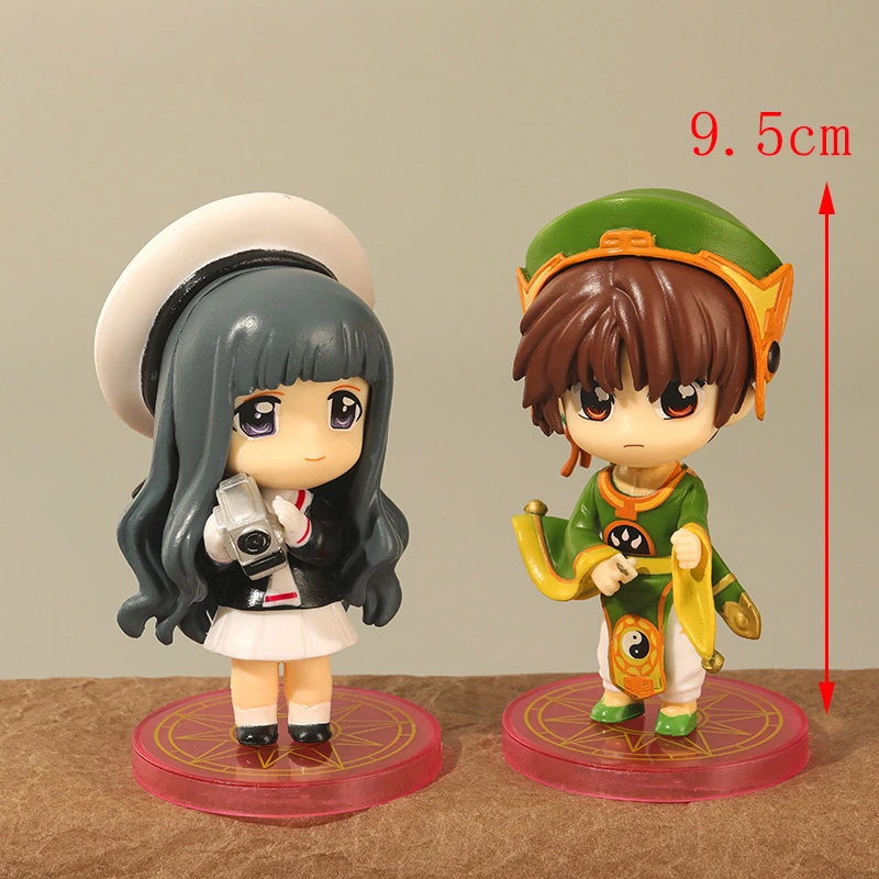 6Pcs Set Anime Card Captor Figure KINOMOTO SAKURA LI SYAORAN Daidouji Tomoyo CERBERUS Set Model Toy Cake Gift PVC Action Figure