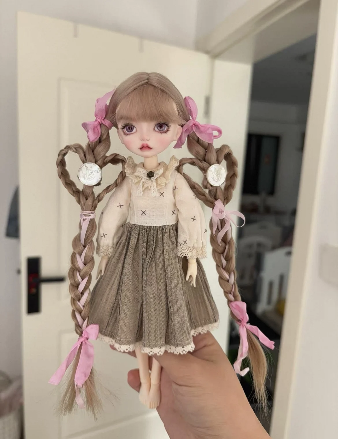 Hair for doll 14cm ob11 wig fit 5-6