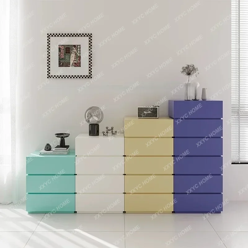 Living Room, Bedroom, Household Chest, Bedroom Storage Cabinet, Solid Wood Drawer, Locker, Paint Customization