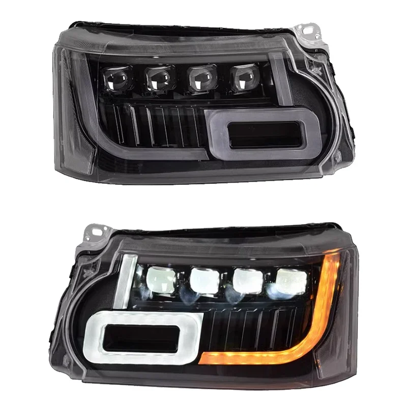 For 2010-2013 Land Rover Range Rover Sport 2010-2013 Head Light 4 Lens Upgrade LED Headlight Car Accessories DRL