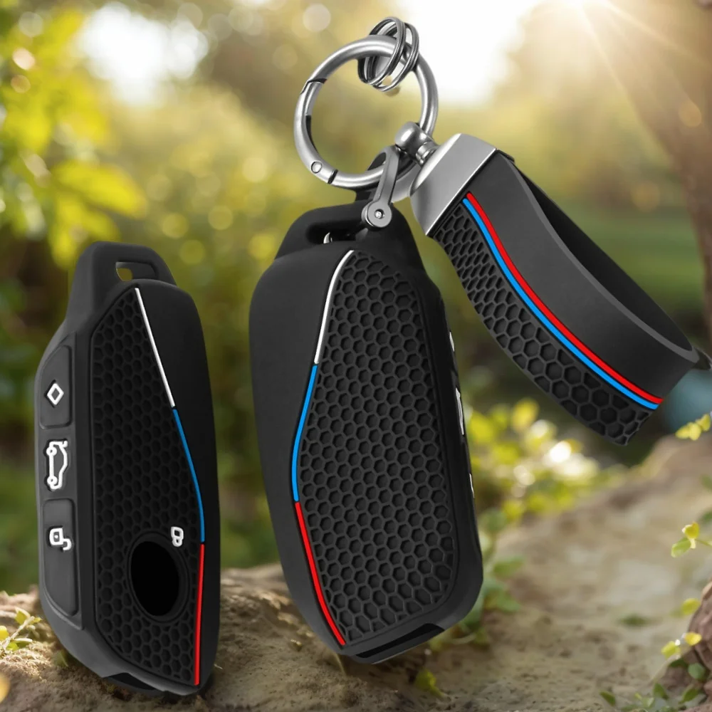 Silicone Car Key Cover Keychain for BMW X1 U11 I7 G70 X7 Lci 320i F20 U06 M3 Gtr X3 X5 X7 F48 2023 2024 Accessories Shell