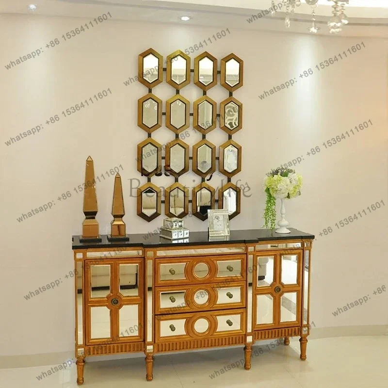FG17Neoclassical mirror, decoration, porch, makeup, wall hanging mirror, rectangle, postmodern R