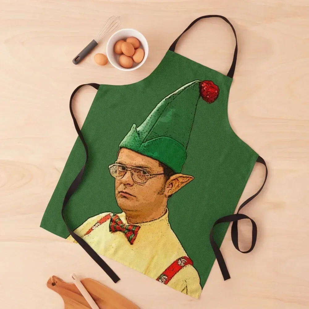 

DWIGHT SCHRUTE Christmas Elf The Office TV Show Apron Sexy Costume Waiter Chef Uniform For Men Woman Kitchen Apron