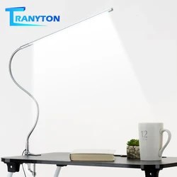 Long Arm Table Lamp 48 LEDs Clip Mounted Office LED Desk Lamp USB Flexible Gooseneck Eye-protection Reading Lamps for Work Study