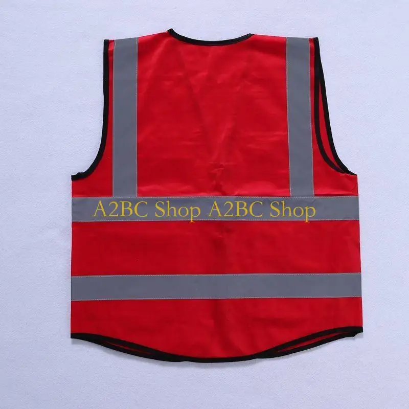 A2BC High Visibility Vest with Pockets & Zipper Construction Work Vest Hi Vis Yellow