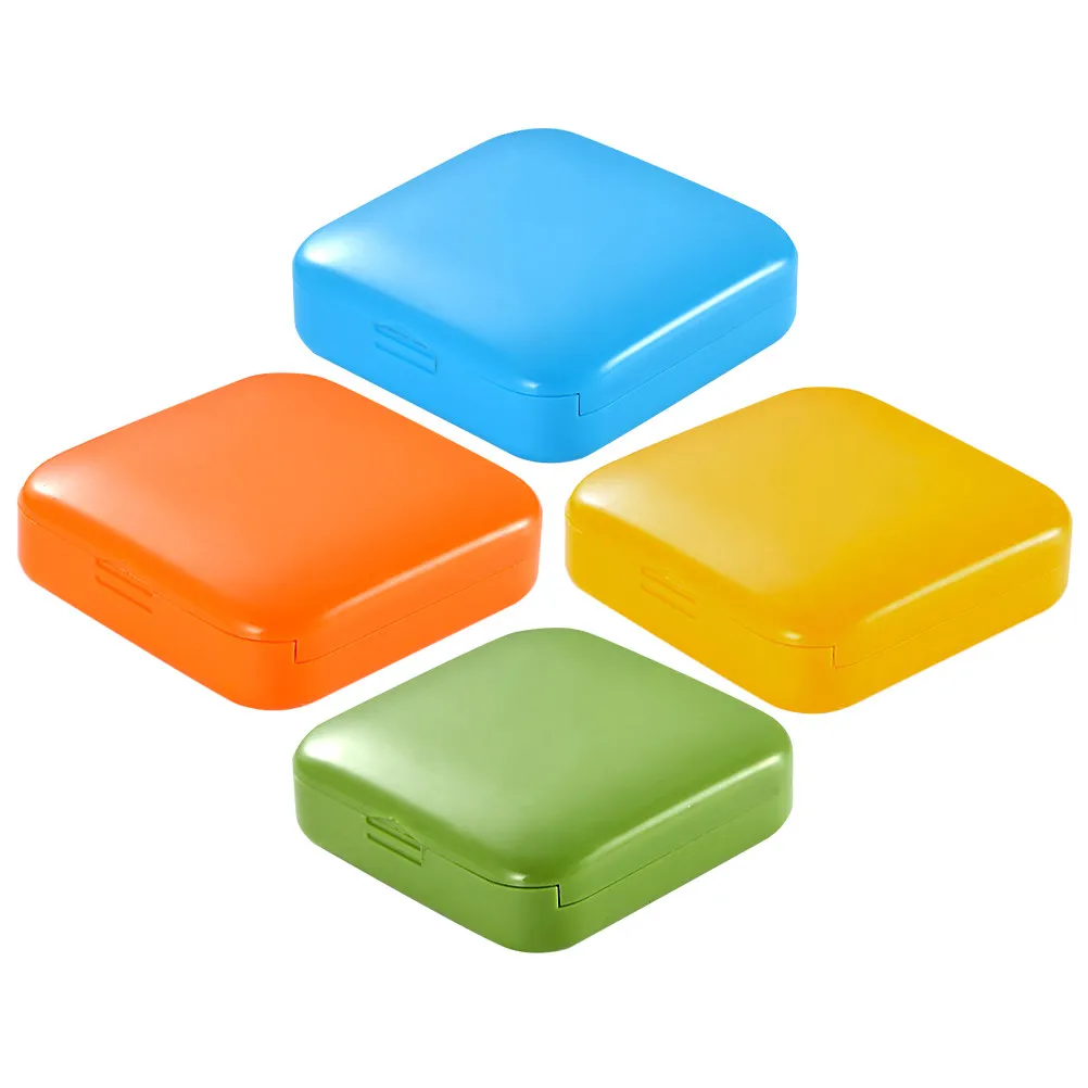 4Pcs Small Pill Organizer Portable Travel Medicine Case 2 Compartment Pull-Out Design Spill-Proof Wear-Resistant Compact
