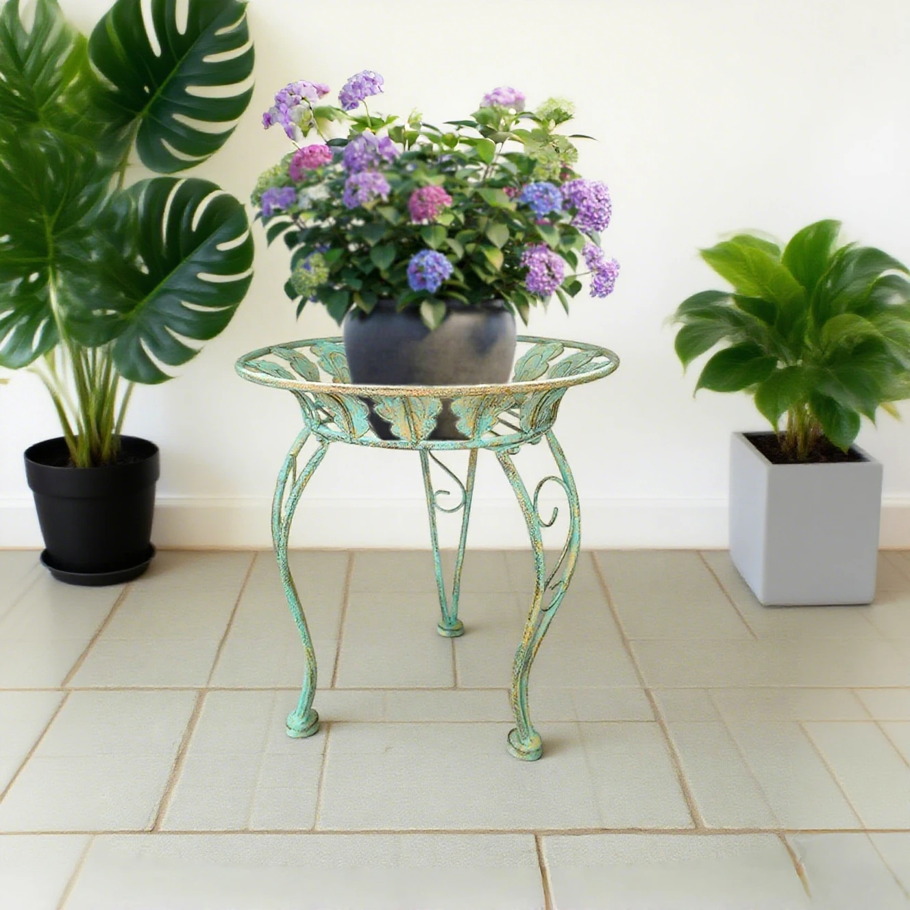 french-country-style-vintage-iron-art-round-flower-stool-green-plant-stand-flower-tray-garden-balcony-decorative-rack