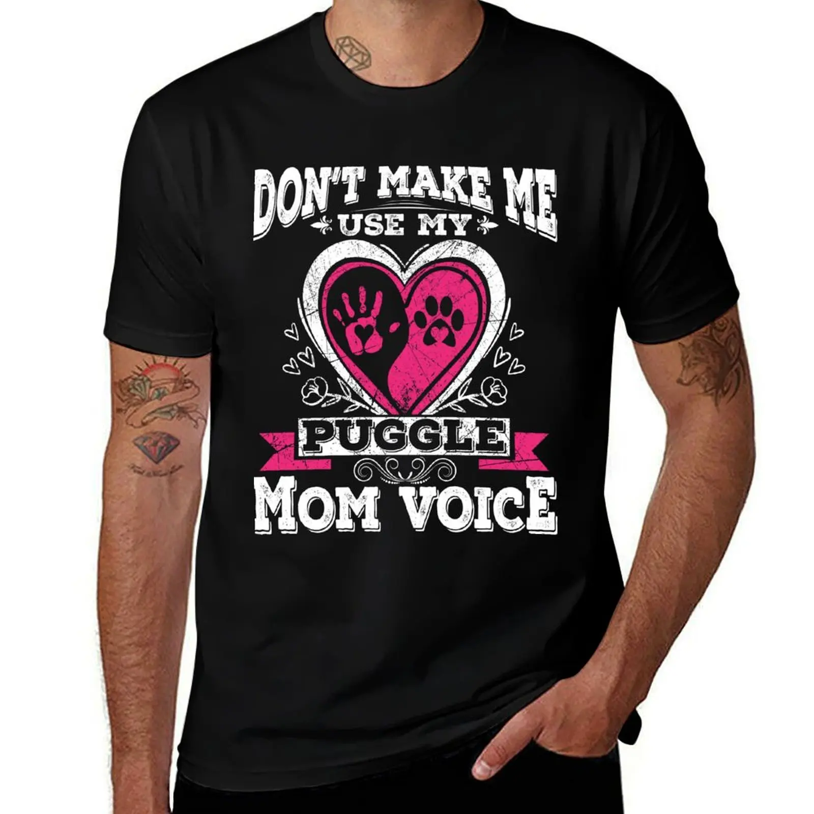 Don't Make Me Use My Puggle Dog Mom Voice T-Shirt Long Lasting Casual T-Shirt