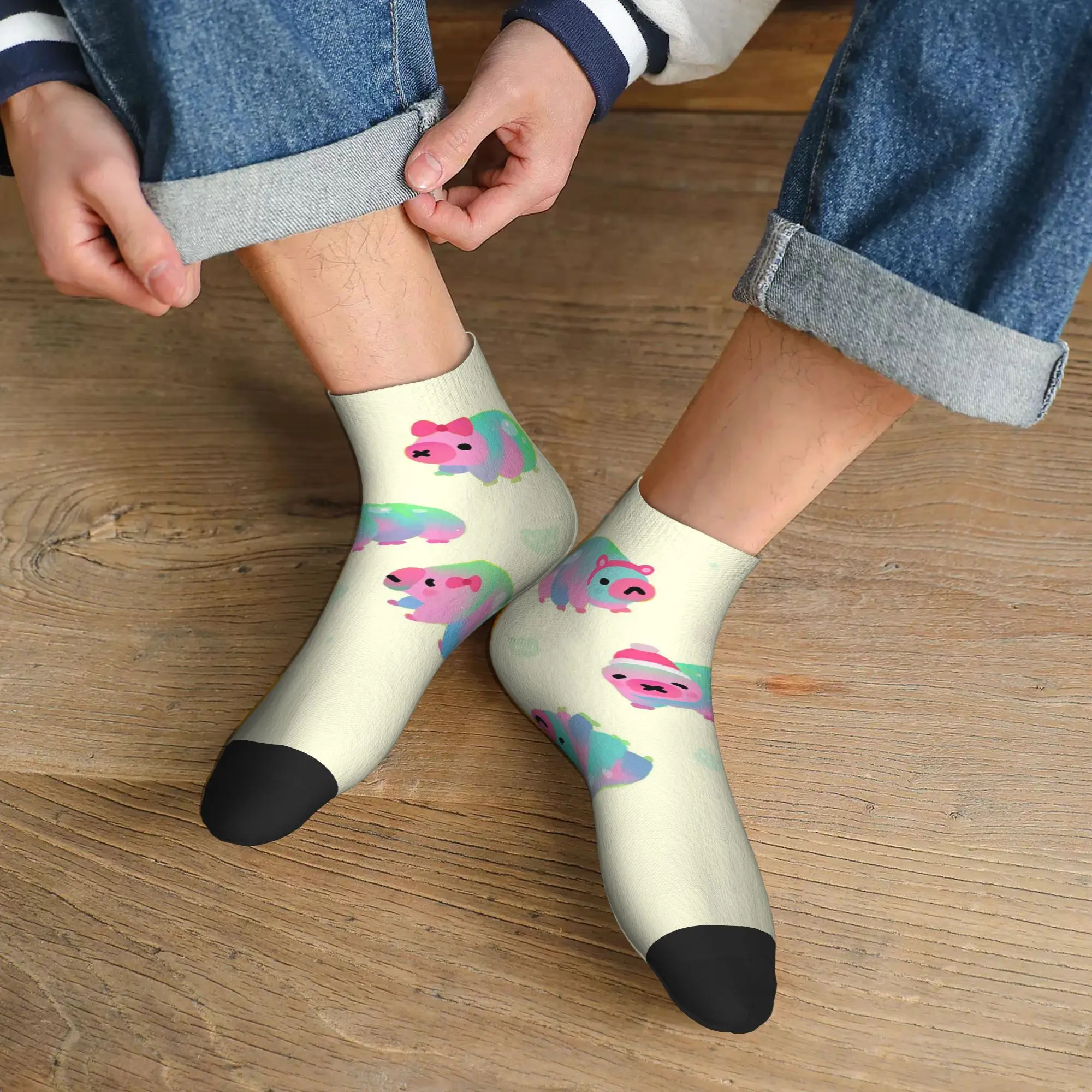 

Всесезонные носки с водным медведем (тигранником), Harajuku, высококачественные спортивные носки средней длины, мягкие забавные чулки для мужчин и женщин, подарки