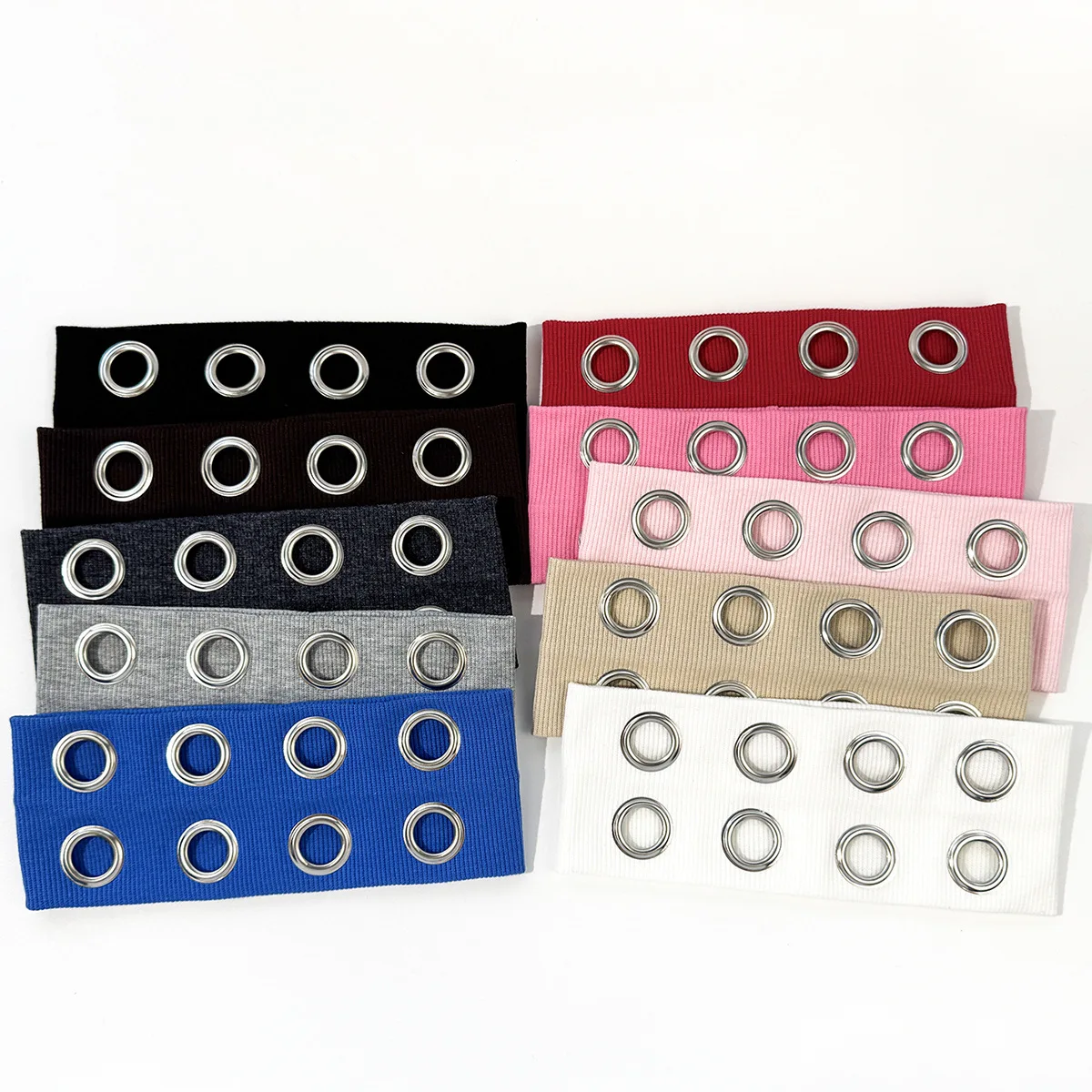 Hip-hop Headband Punk Hollowed-out Air Eye Eyelets Wide Elastic Stretchy Metal Rock Steampunk for Headbands Hair Accessories