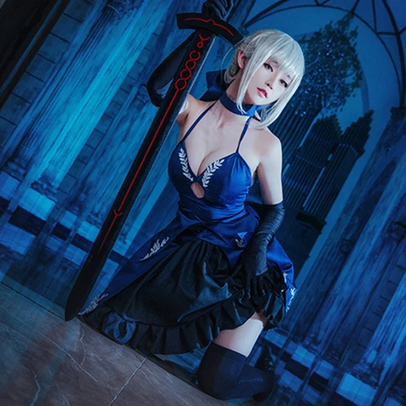 

Game FGO Saber Cosplay Costume Fate/stay night Arturia Pendragon Cosplay Dress Halloween Carnival Uniform Cute Party Outfits