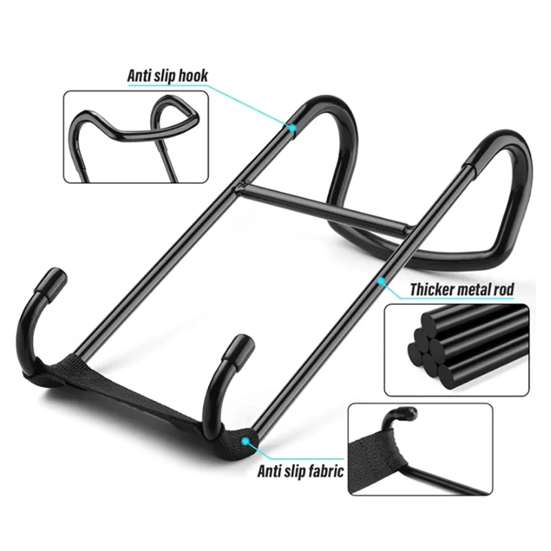 A47F-2PCS Dumbbell Spotter Hooks Hangers Heavy Power Dumbbells Rack Attachments For Dumbbell Bench Press Hold Up 225LB Black