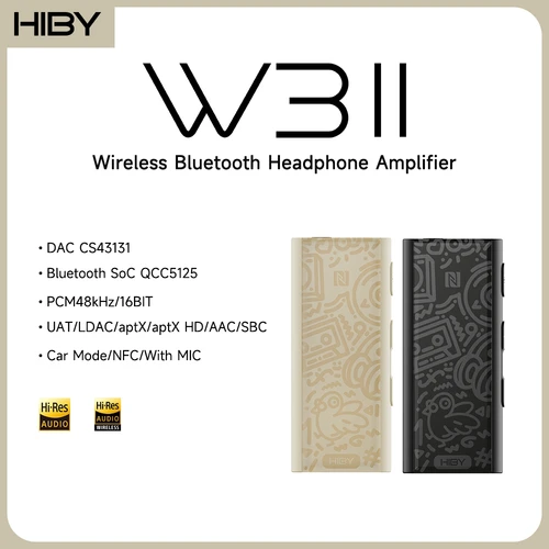 HiBy W3 II/W3 GEN 2 tipo C USB DAC Dongle inalámbrico Bluetooth decodificador amplificador de auriculares AMP CarPlay NFC CVC micrófono para Android iOS