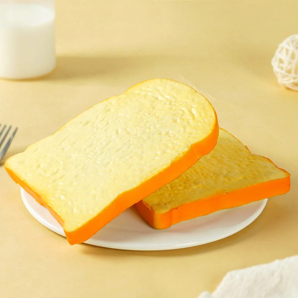 2個のシミュレーションパンデコレーション 柔らかく柔軟な素材で変形しにくい ベーカリーやキッチンに最適 人工トーストモデル