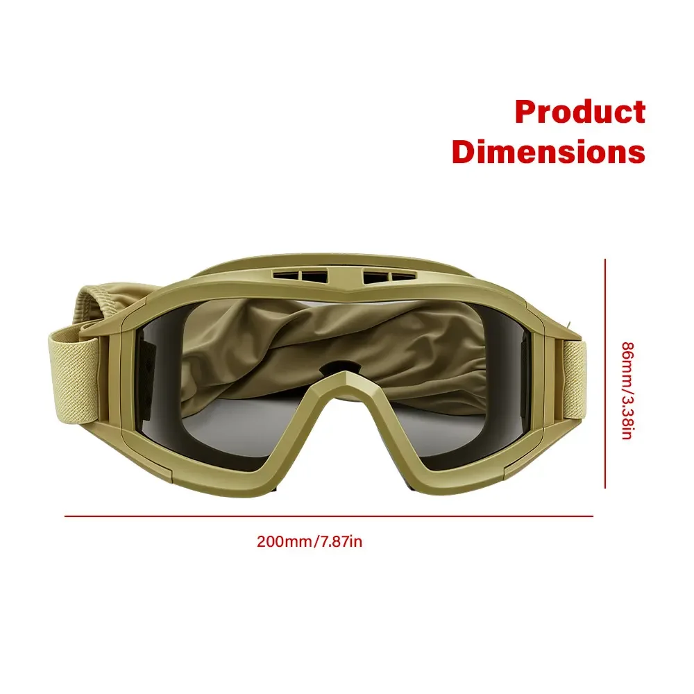 Airsoft Tactical Goggles Anti Explosion Impact Resistant Anti Fog 1 3 Lenses For Shooting Motorcycle Mountaineering Sport