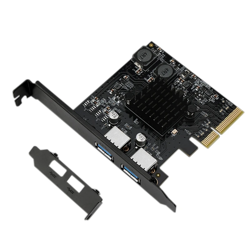 Top-PCI-E To 2-Port USB3.1 Adapter Card USB To PCIE Express Support PCI-Ex4/X8/X16 Slot ASM3142 Chip Expansion Card