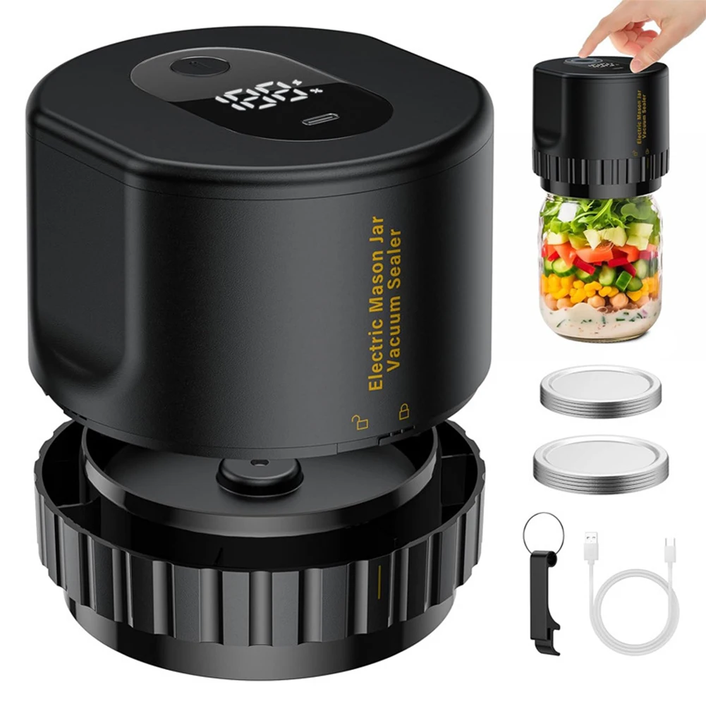 

Black electric Mason Jar Vacuum Sealer Kit
