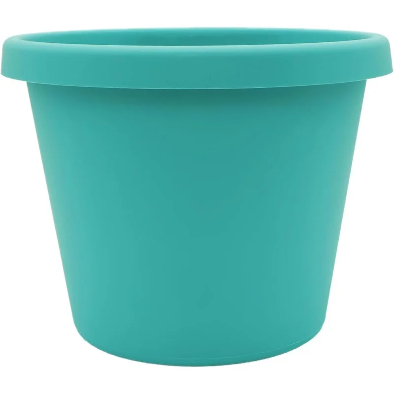 

20 Inch RoundPlanter - Large Plastic Plant Pot with Rolled Rim for Indoor Outdoor Plants Flowers Herbs, Dusty Teal