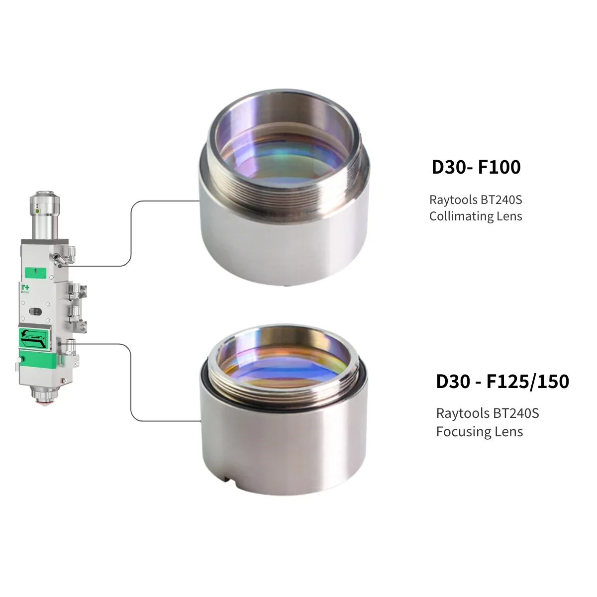 Raysoar  D37 F100 F150 F200  Fiber Laser Focusing Collimating Lens Assembly  for Raytools Laser Cutting head BM115 BT240S