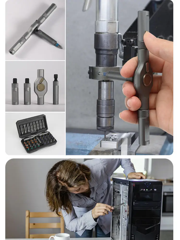 Top Qua 42 in 1 Magnetic Screwdriver Set Ratchet Multi Bit Tool with Detachable Handle for Computer, Laptop & Electronics Repair