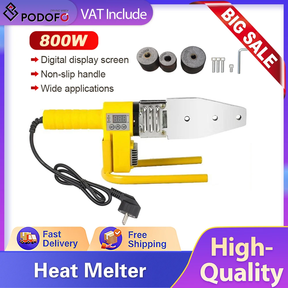 Machine à souder les tuyaux 800W, outil de fusion à chaud pour tuyaux en fer et plastique PP/PPR/PB/PE, outil de soudage plastique pour tuyaux d'eau domestiques