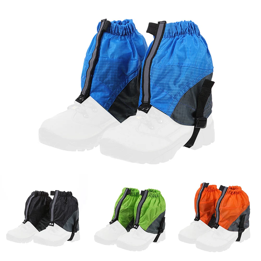 1 Pair Gaiters Outdoor Waterproof Leg Gaiters Hiking Foot Covers With Reflective Strips Practical Outdoor Camping Accessories