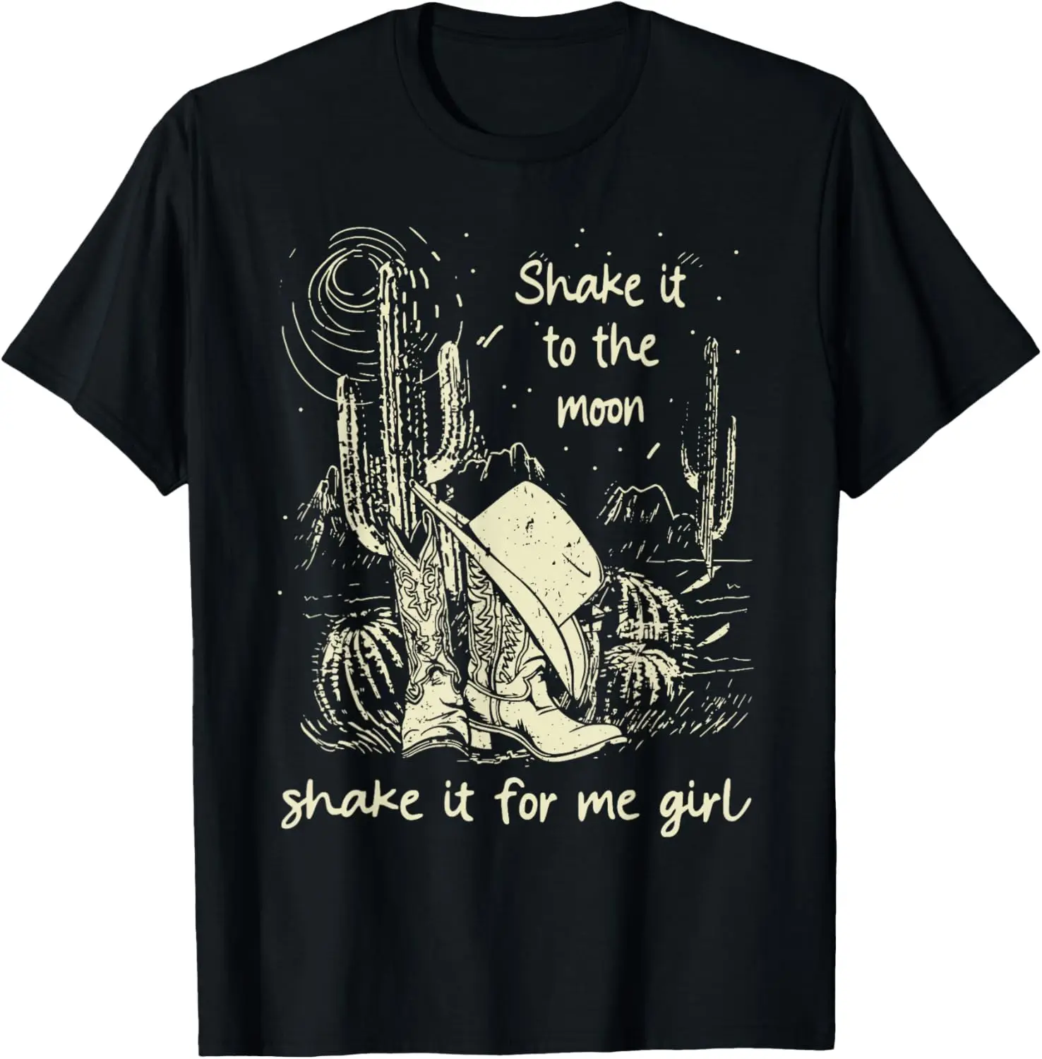 Shake It To Music Moons, Shake It For Me Girl Cowboy Boots T-Shirt