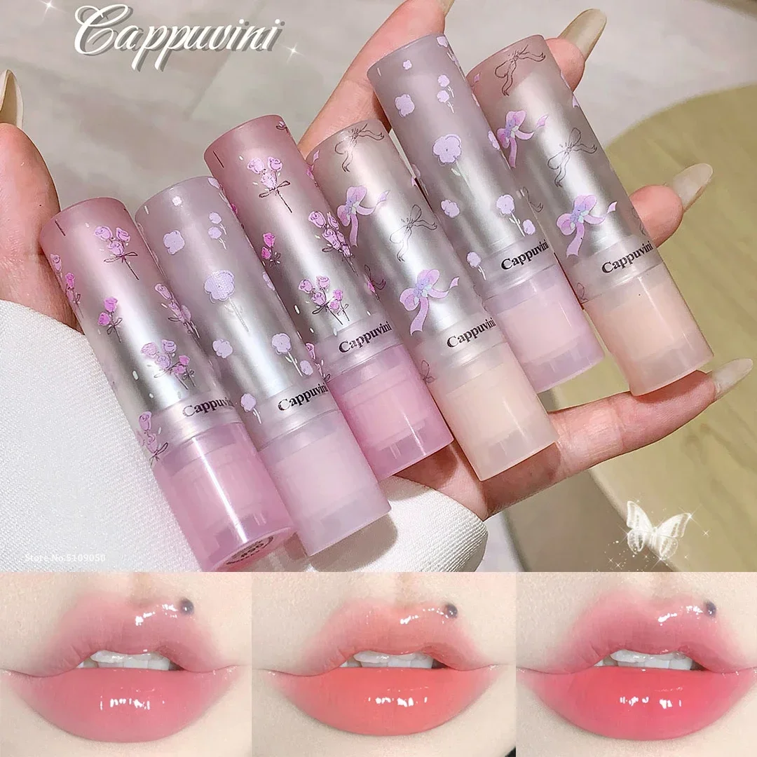 6 Colors Jelly Lip Glaze Non-stick Lip Tint Moisturizing Crystal Lipstick Glass Gloss Lasting Tender Repair Lips Care Cosmetic