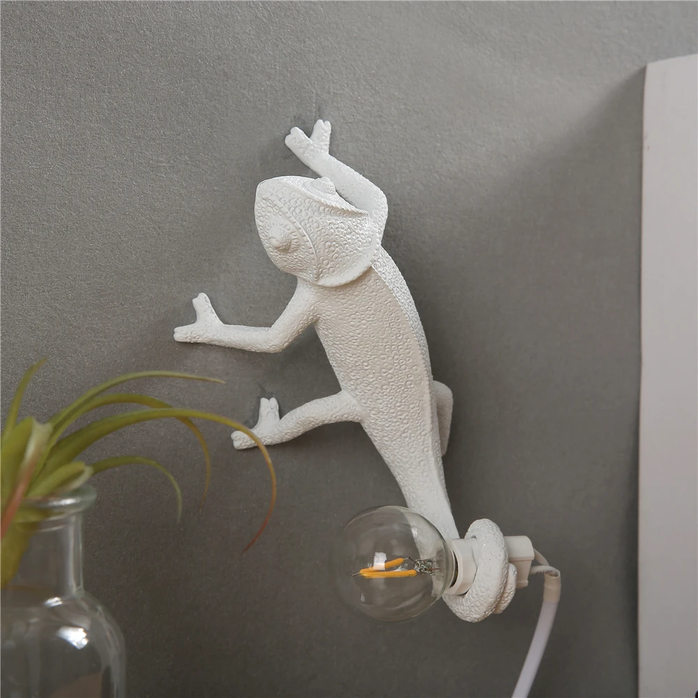 

Resin Lizard Night Light Nordic Living Room Bedroom for Modern Animal Chameleon Table Lamp Led Wall Lamp decor Luminarie