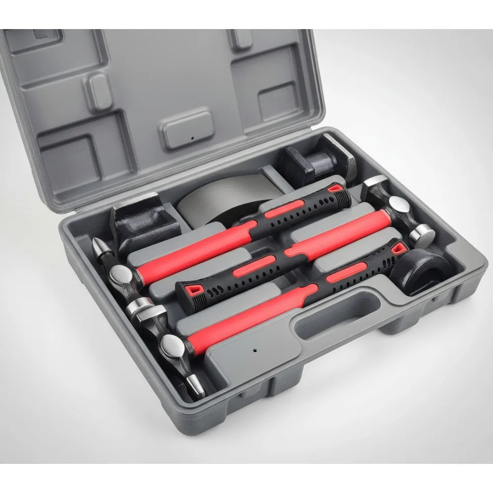 مجموعة أدوات إصلاح جسم السيارة الاحترافية مع مجموعة دوللي المطرقة، أدوات إزالة دنت من الفولاذ الكربوني لميكانيكا السيارات