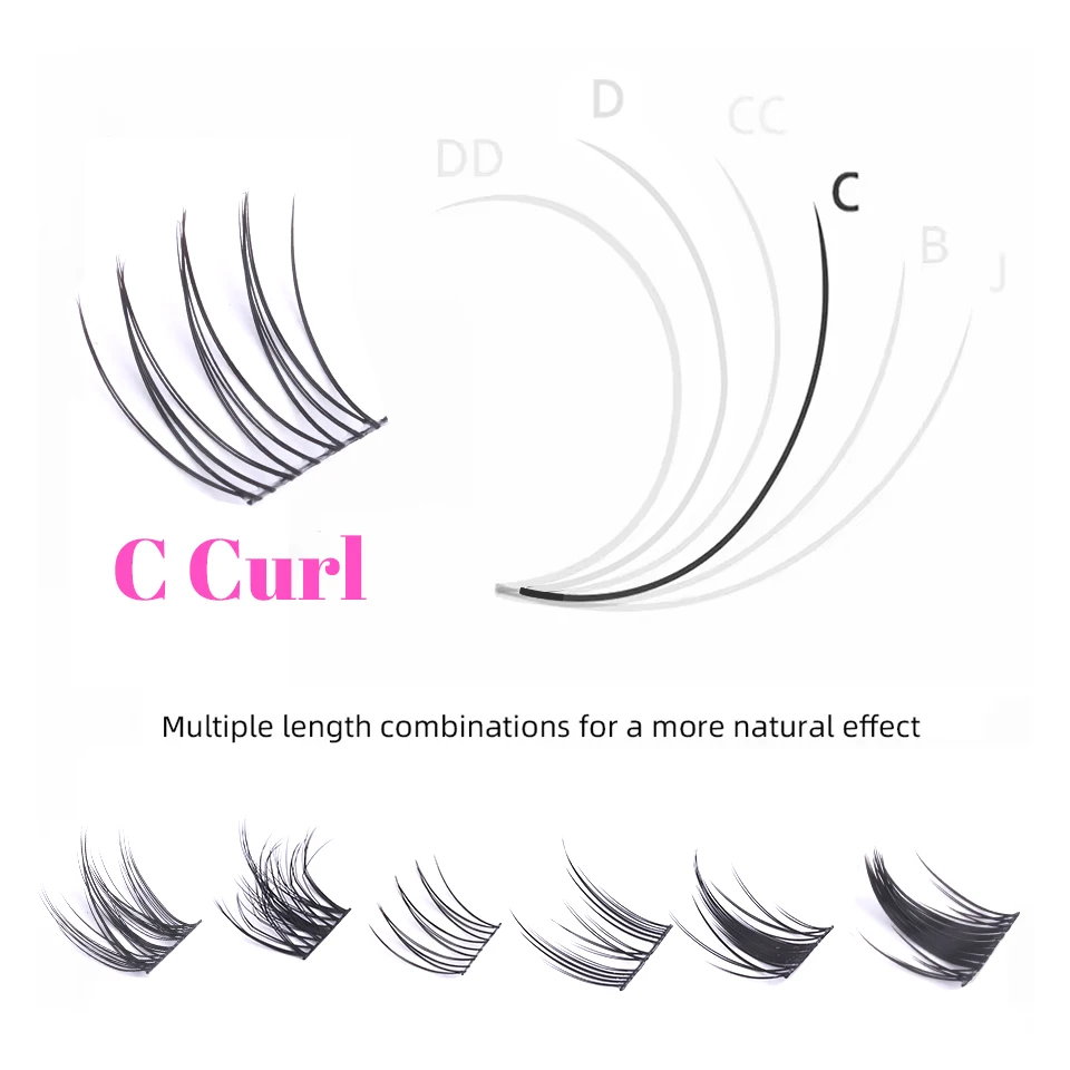 1/box 264 Bundles Mink False Eyelashe Natural Russian 3D laes Individual Eyelash extension cluster makeup tool wholesale lashes