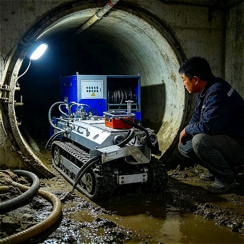 Sewage Treatment Desilting Robot Remote Controlled Submersible Crawler For Sedimentation Tank Sludge Suction Customized