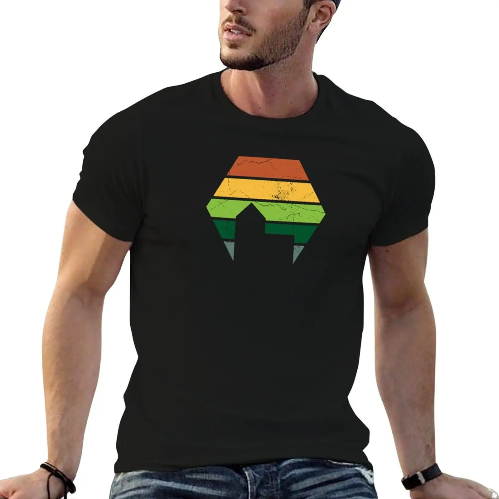 Settlers Board Game City Sunset T-Shirt léger et rafraîchissant à manches courtes