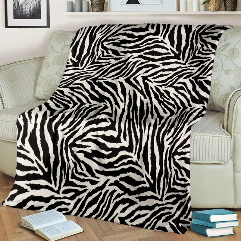 3D Colorful Zebra Stripe Pattern HD Blanket,Soft Throw Blanket for Home Bedroom Bed Sofa Picnic Travel Office Cover Blanket Kids