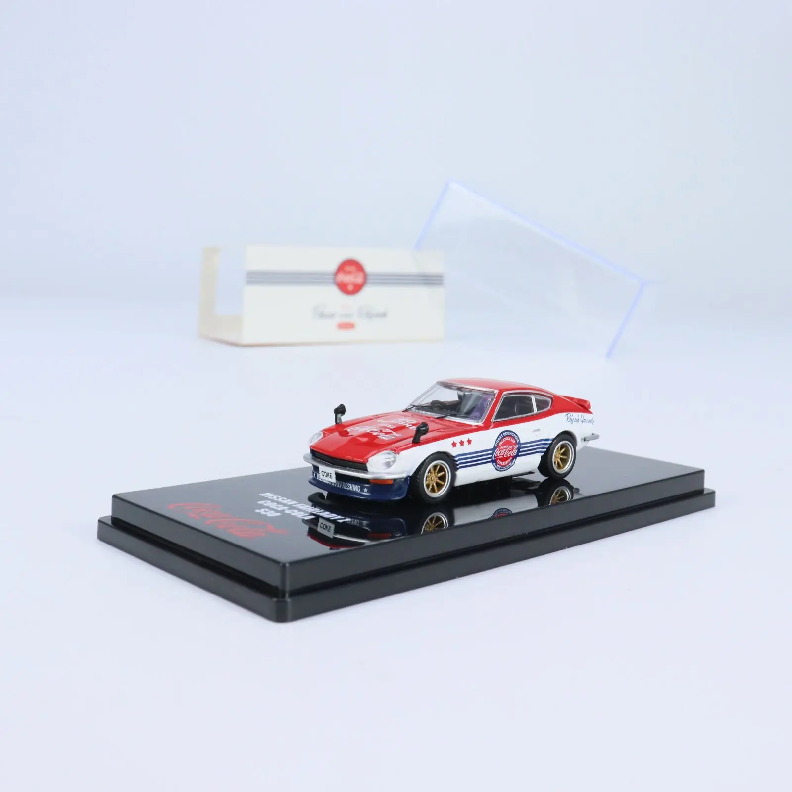 อินโน1:64 Nissan Fairlady Z S30/S32 Honda City Coca-Cola ทาสีโมเดลรถยนต์อัลลอยหล่อ