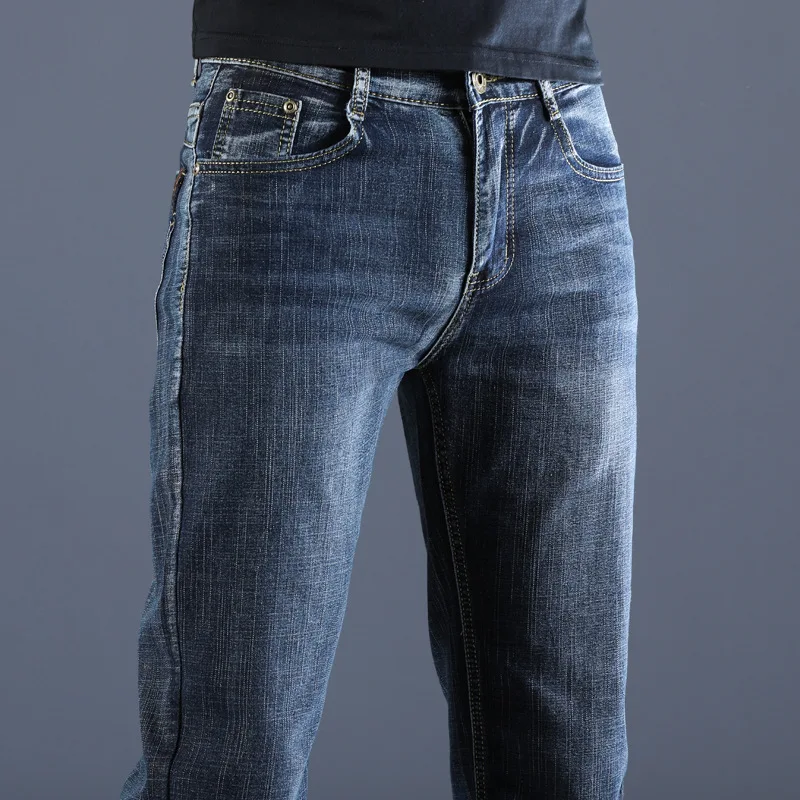 Men's Jeans Men Clothing Cargo Pants Skinny Jeans Trouser Thin New Menswear Trouser Slim Pocket Summer Straight Stretch New