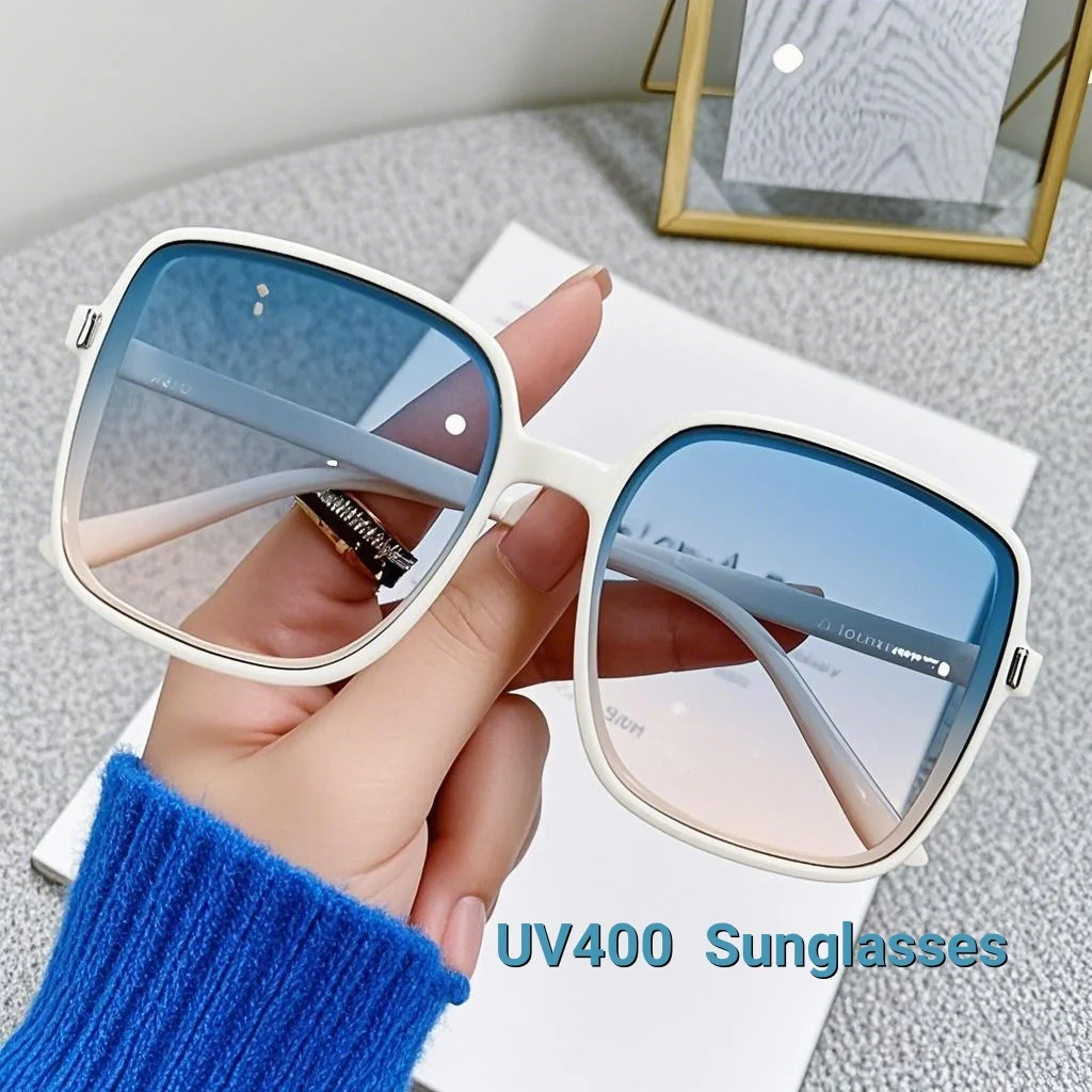 

New Fashion Gradient Rice Nail Square Sunglasses, Travel Sports Sunglasses, Retro Fashion Ultra Light UV Resistant Sunglasses