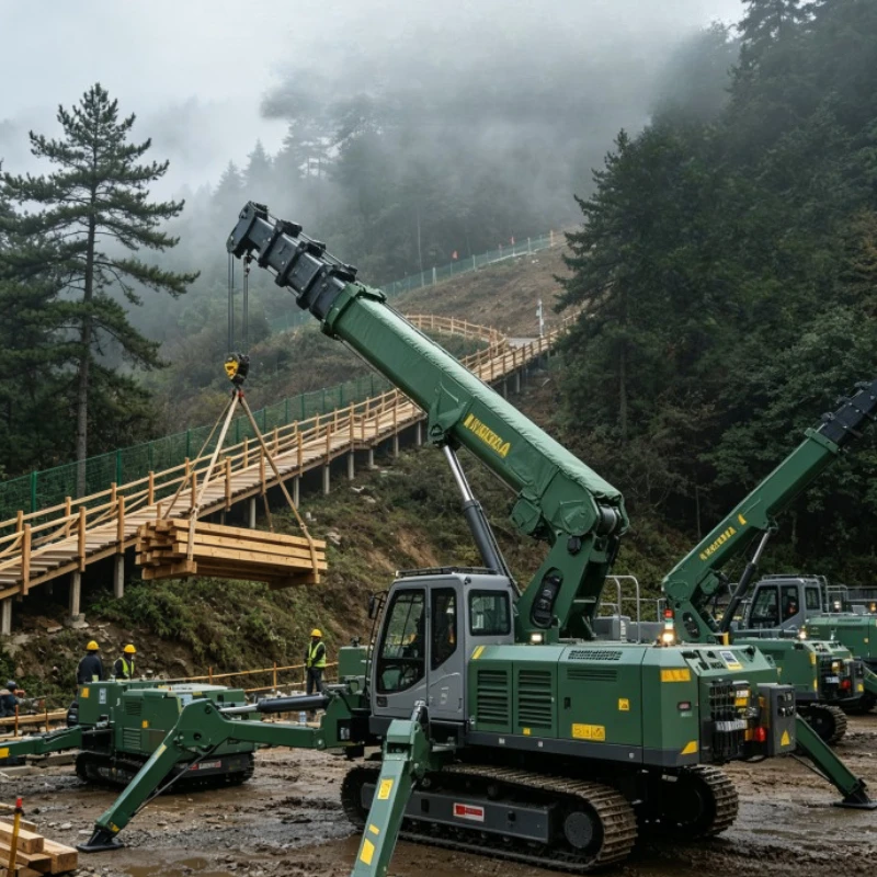 Customized Straight 3-ton Diesel-powered Crawler Spider Crane Yuchai Engine Fully Hydraulic System 360 Degree Rotation 10m