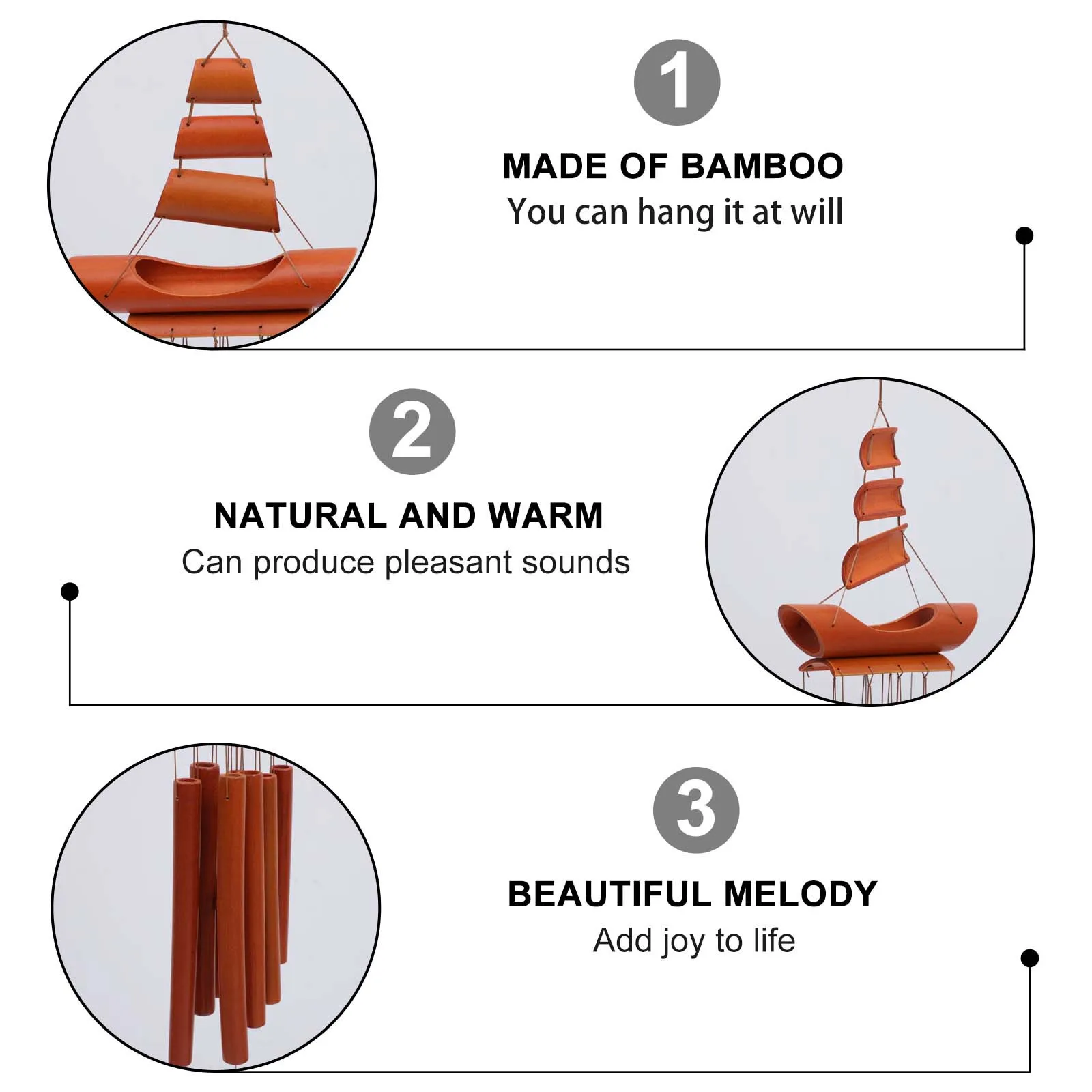 

Wind Chime Hanging Wind Bell Pendant for Garden Balcony Room Soothing Sound Decoration